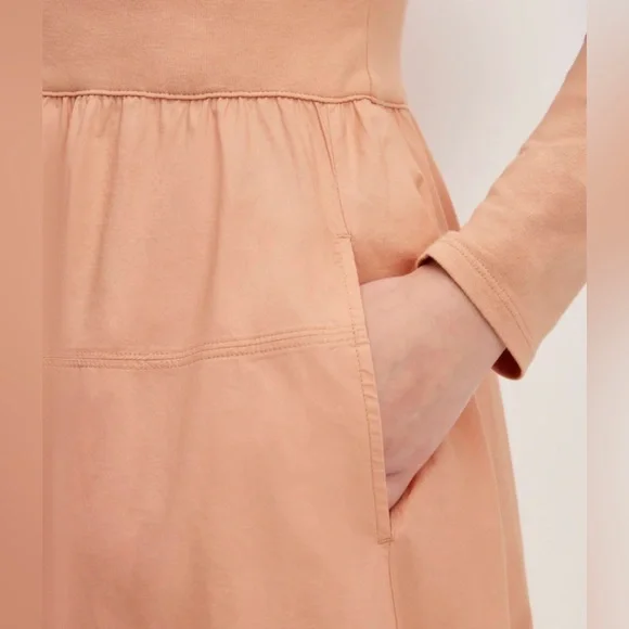 Everlane Riviera Long Sleeve Dress in Blush Pink Size L - Picture 5 of 15